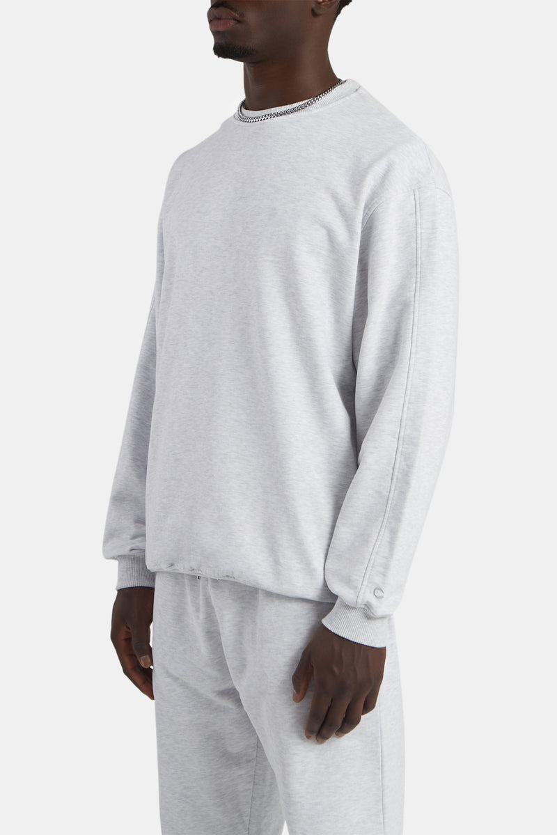 Crew Neck Sweatshirt - Light Grey Marl