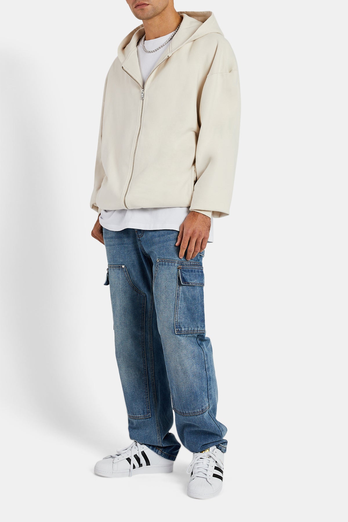 Cernucci Oversized Zip Through Hoodie - Oat | Mens Tops | Shop Hoodies at  CERNUCCI.COM