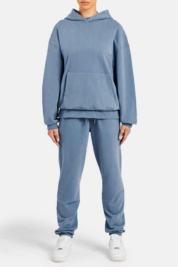 Ladies Oversized Hoodie - Steel Blue