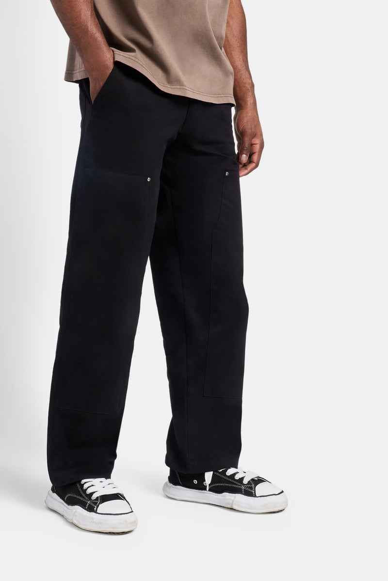 Relaxed Cargo Carpenter Trouser - Black