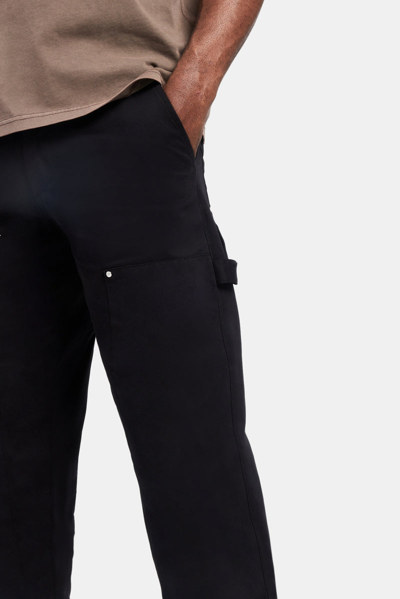 Relaxed Cargo Carpenter Trouser - Black