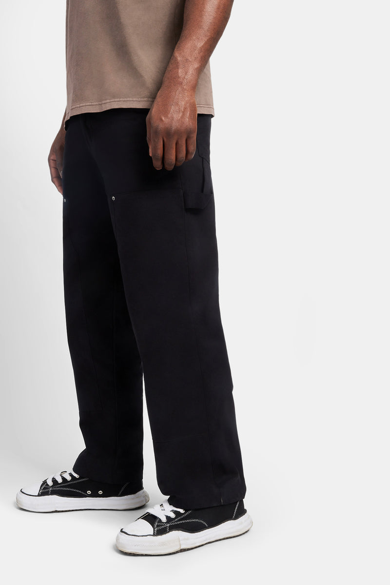 Relaxed Cargo Carpenter Trouser - Black