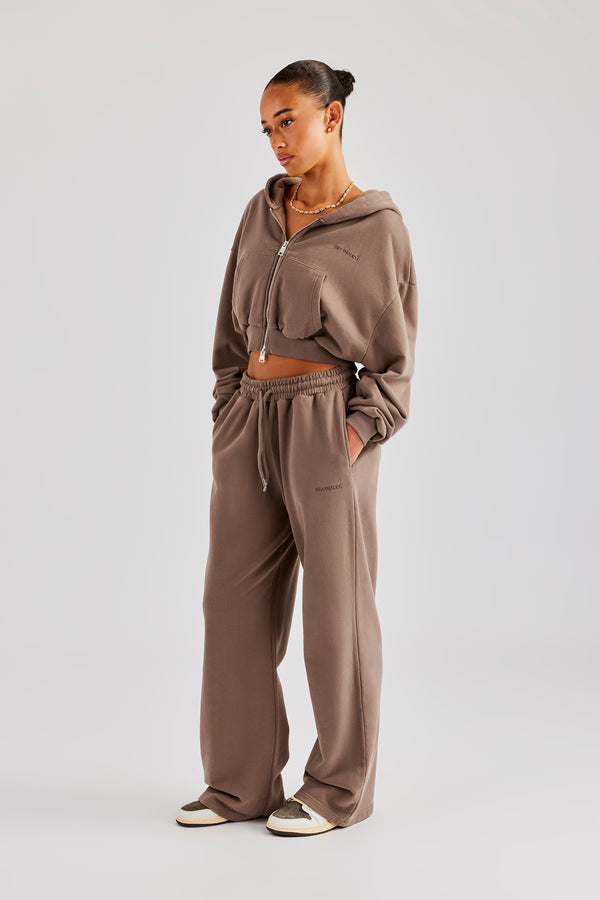 Cernucci Cropped Zip Through Tracksuit - Taupe