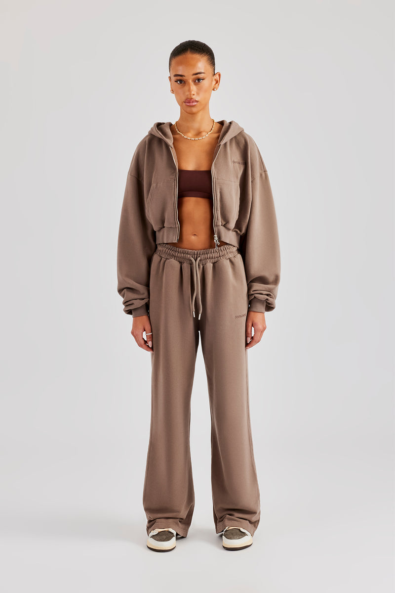 Cernucci Cropped Zip Through Tracksuit - Taupe