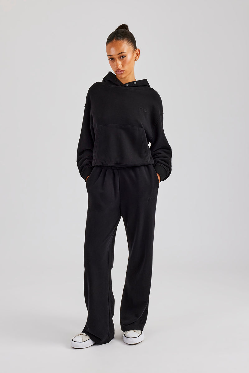 Cernucci Boxy Hoodie & Jogger Set - Black