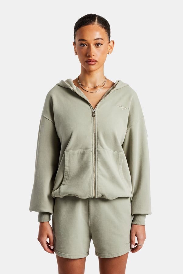 Cernucci Limited Zip Through Hoodie - Sage