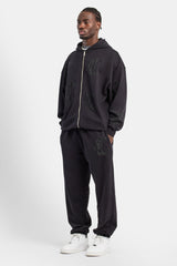 C Repeat Rhinestone Tracksuit - Black