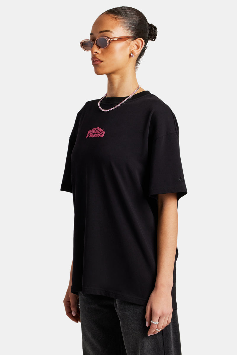 Paraiso Hills Palm Oversized T-Shirt - Black