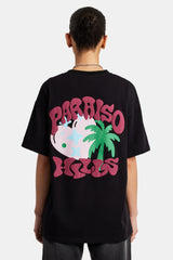 Paraiso Hills Palm Oversized T-Shirt - Black