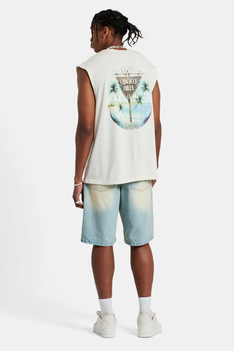 Cernucci Hill Oversized Tank - Off White