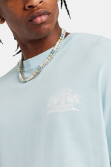 Palm Print T-Shirt - Light Blue