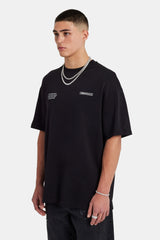 Cherub Script Oversized T-Shirt - Black