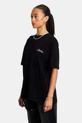 Womens California Text Oversized T-Shirt - Black