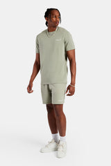 Logo Embroidered Jersey Short - Sage