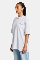 Oversized California Text Print T-Shirt - White