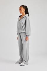 C Embroidered Zip Through Tracksuit - Grey Marl