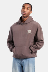 Oversized Cernucci Text Hoodie - Chocolate