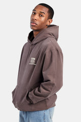 Oversized Cernucci Text Hoodie - Chocolate