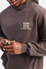 Oversized Cernucci Text Hoodie - Chocolate