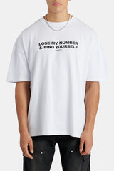 Oversized Slogan Print T-Shirt - White