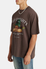 Oversized Wild Thoughts Cherub T-Shirt - Chocolate