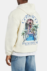 Cernucci Palm House Graphic Hoodie - Ecru