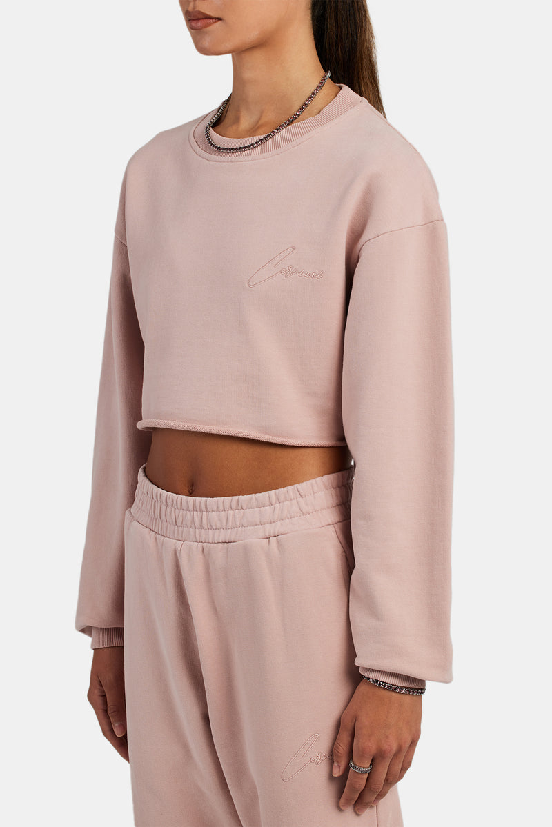 Cernucci Crop Sweatshirt - Dusky Pink