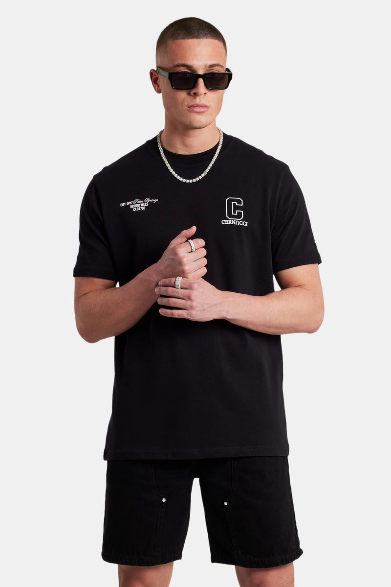 Palm Springs Text T-Shirt - Black