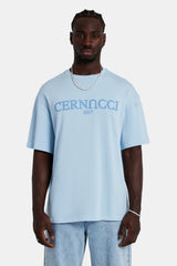 Tonal Logo Oversized T-Shirt - Light Blue