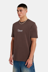 Residence Club Embroidered T-Shirt - Chocolate