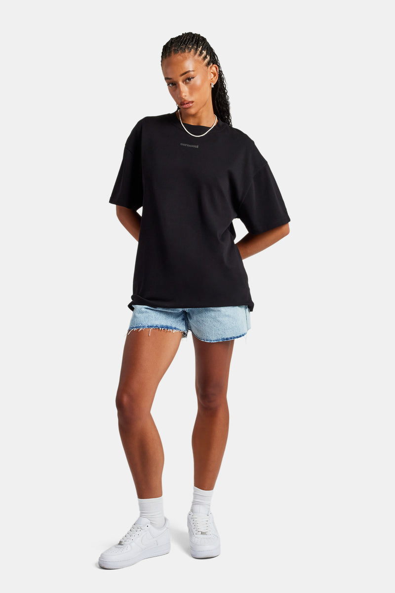 Cernucci Tonal Oversized T-Shirt - Black