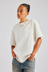 Diamond Motel Back Graphic Oversized T-Shirt - Off White