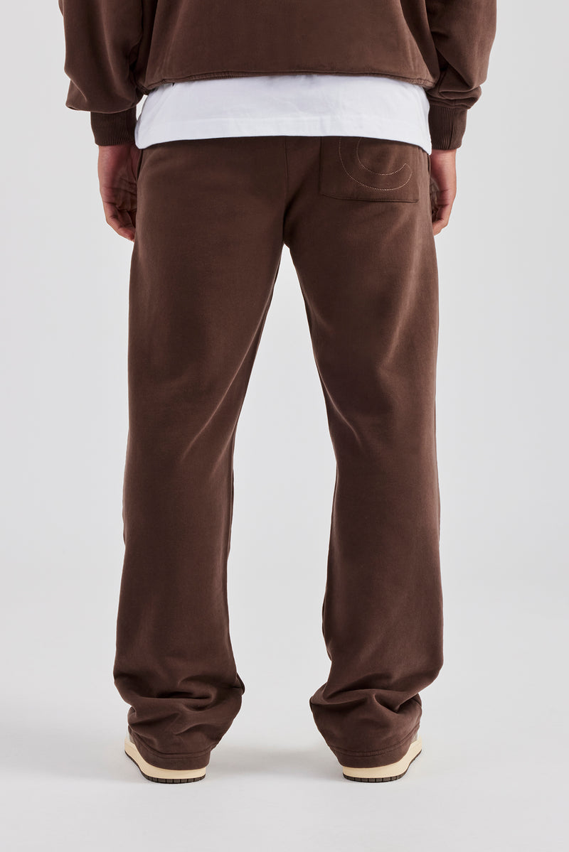 Carpenter Raw Edge Straight Leg Jogger - Chocolate