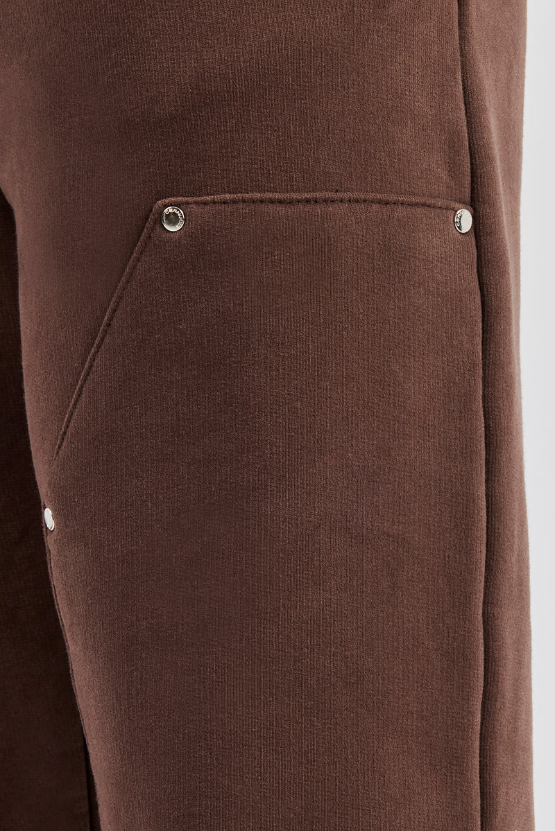 Carpenter Raw Edge Straight Leg Jogger - Chocolate