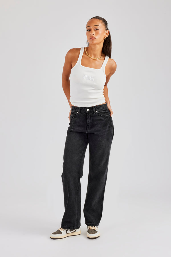 Ladies Straight Leg Jeans  - Black