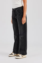 Ladies Straight Leg Jeans  - Black