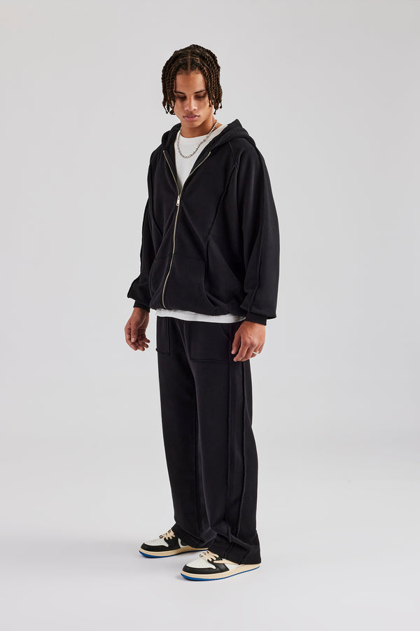 Exposed Seam Tracksuit - Black