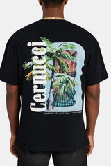 Cernucci Palm Collection Graphic Oversized T-Shirt - Black