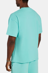 Cernucci Mens Puff Print T-Shirt - Aqua