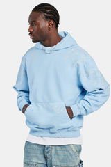 Bandana Rhinestone Hoodie - Washed Blue