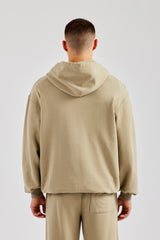 Tonal Oversized Hoodie & Split Hem Jogger - Taupe