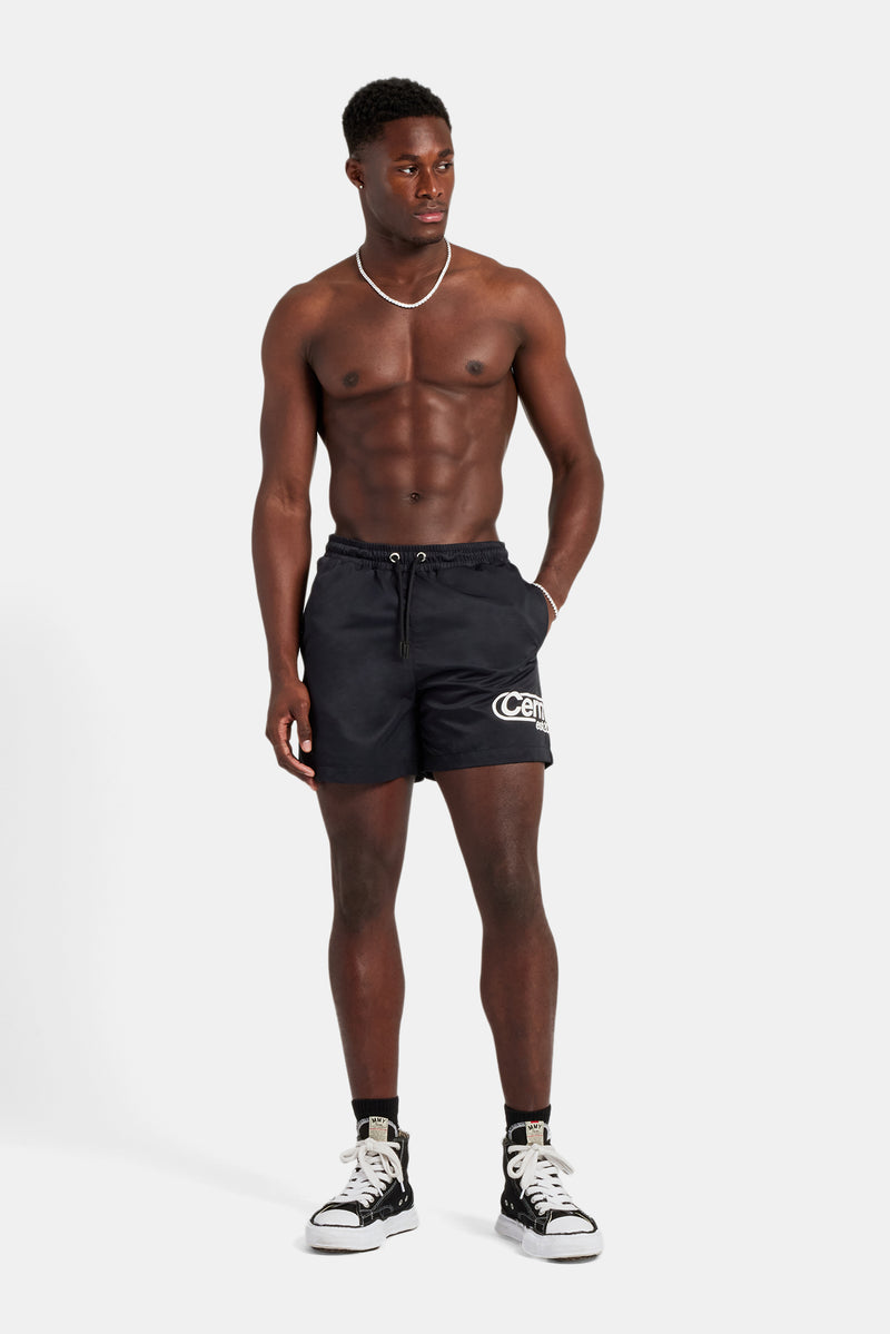 Mens Contrast Swimshort - Black