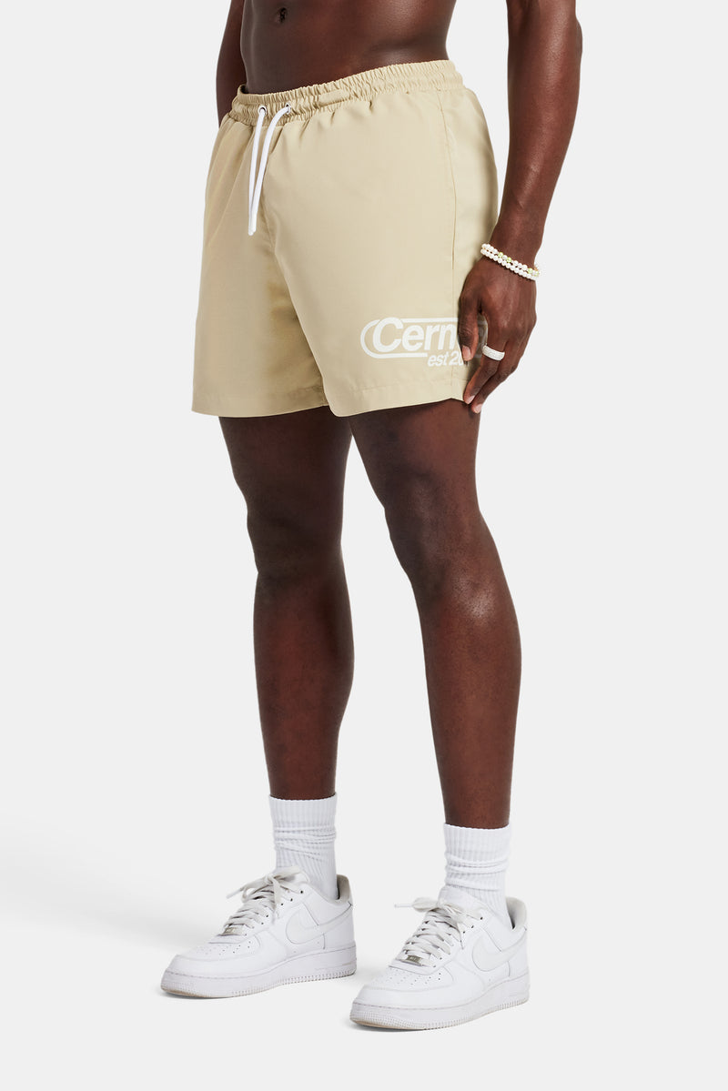 Mens Contrast Swimshort - Sand