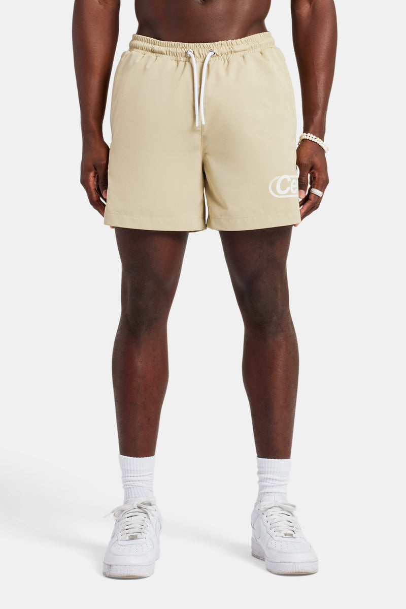 Mens Contrast Swimshort - Sand