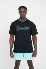 Oversized Cernucci Outline T-Shirt - Black