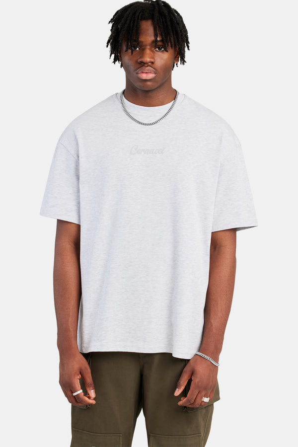 Cernucci Debossed Oversized T-Shirt - Ash Grey