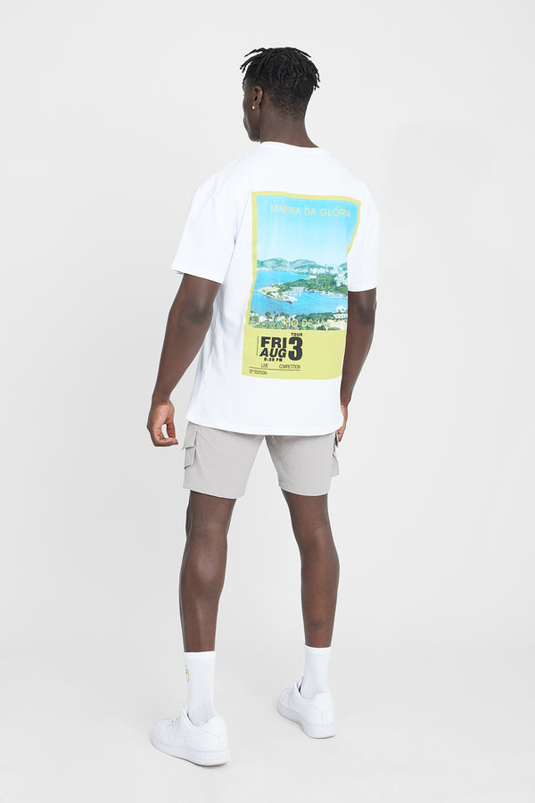 Photo Print Graphic Oversized T-Shirt - White