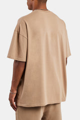 Cernucci Font Oversized T-Shirt - Coffee