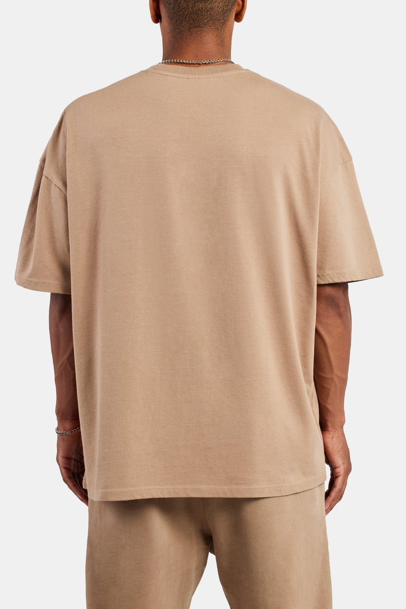 Cernucci Font Oversized T-Shirt - Coffee