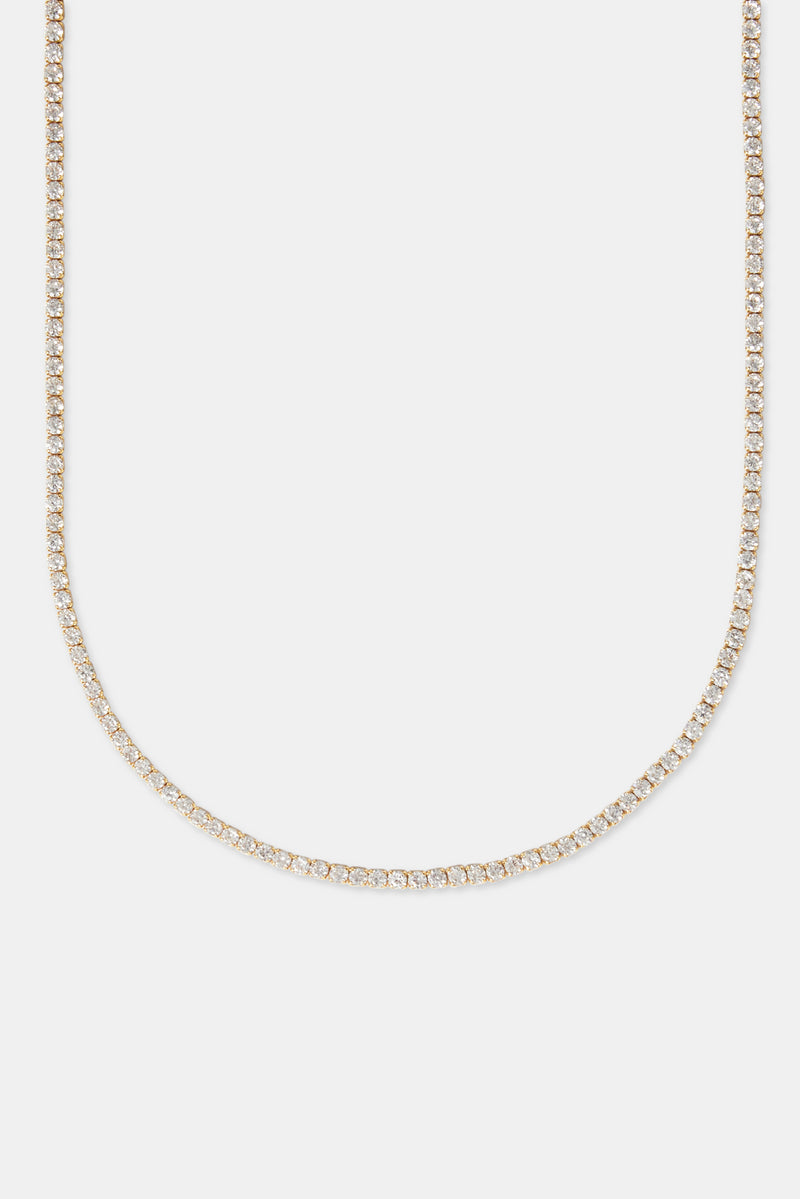 Womens 2.5mm Micro Tennis Chain - Gold